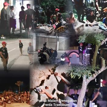 Patroli Malam Satpol PP Kampar, Remaja di Taman Kota Diberi Edukasi