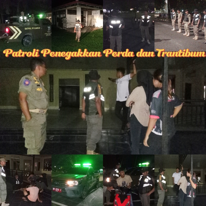Satpol PP Kampar Gelar Patroli Malam, Imbau Remaja Tak Nongkrong Tanpa Tujuan